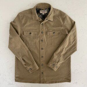 The B.C. Clothing Co Heritage Snap Up Collared Neutral Cotton Shirt Jacket Tan S